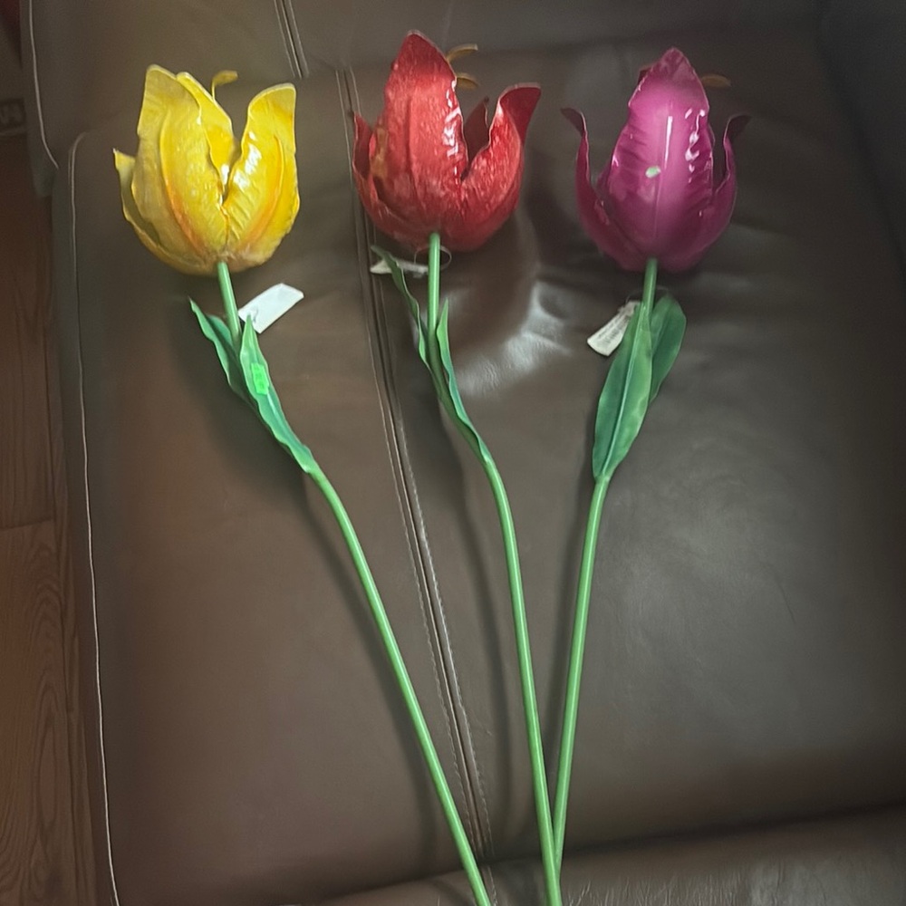 Colorful Glass Tulip Stems - Set of 3